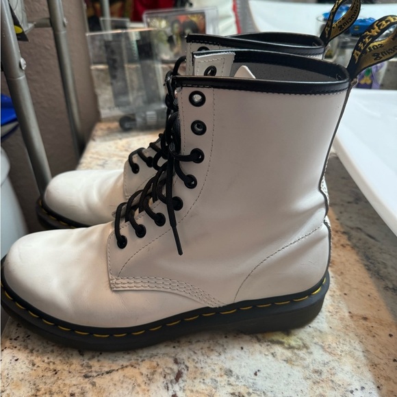 Dr. Martens Shoes - Women’s Dr Martens Doc Martens White 8 Eye Size 9 Super Cute Combat Boots